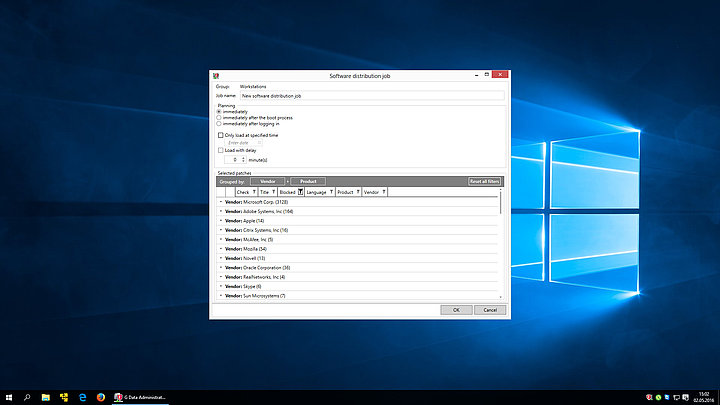 Screenshot G DATA Patch Management – Ordem de distribuição Software