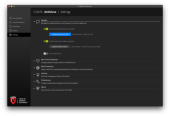 G DATA Antivirus Mac: atualização