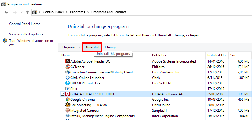 How to remove your product from your PC